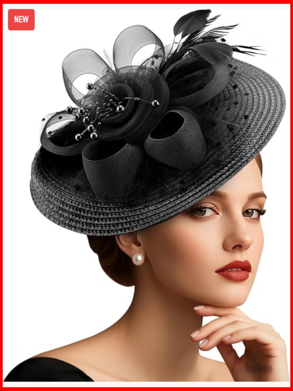Vintage Derby Hat with Feathers and Mesh Veil for Special Occasions